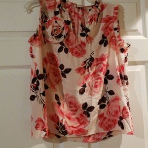 Kate Spade floral silk sleeveless blouse